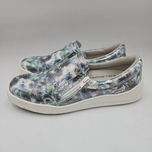 Spring Step Women's 7.5M Whispie Colorful Metallic Blue Slip-On Side Zip Sneaker - Picture 3 of 8
